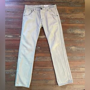 &Sliq Men’s Low Waist Slim Leg Gray Was Button Fly Denim Jeans - Sz 34x34 💚🎀